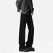 Cleanfit Spring And Autumn Stretch Black Curved Hem Flared Jeans For Men, Vibe American Style Slim Straight Pants_viptrois.com