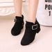 2023 New Korean Style Autumn and Winter Fleece-lined Warm Girls' Boots Frosted Mid-barrel Heightened Casual Girls Martin Ankle Boots_viptrois.com