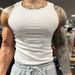 Men's Clothing Men's Solid Color Quick Drying Ribbed Sleeveless Vest Breathable Training Top Sweat Wicking Sports Vest For Summer_viptrois.com