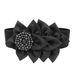 Elastic elastic belt Women's Korean-style large flower decorative belt fashionable all-match wide waist seal dress accessories_viptrois.com