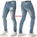 Men's Clothing New Denim Men's Pants Hole Trend Black Slim High Waist Jeans For Men_viptrois.com
