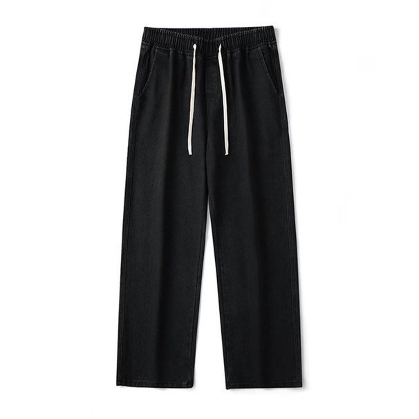 High Street Loose Fit Jeans – Vintage Washed Straight Wide Leg Denim (Dark Blue/Medium Blue/Black)_viptrois.com