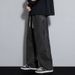 Men's Clothing Spring And Summer Straight Jeans Loose Wide Leg Pants Boys' Trendy Handsome Trousers_viptrois.com