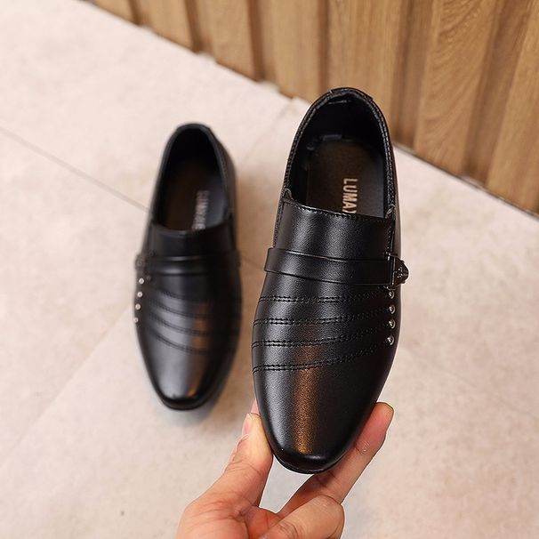 Boys 2025 New Four Season Single Shoes British Style Student Etiquette Shoes Children's Versatile Dress Catwalk Performance Leather Shoes_viptrois.com