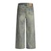 American Punk Vintage Washed Denim Wide-Leg Men's Versatile Loose Dad Faded Wasteland Straight-Leg Pants_viptrois.com