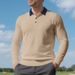 Men's Classic Polo Shirt – Premium Cotton Blend Long Sleeve Business Casual Top (White/Army Green/Khaki, S-XXXL)_viptrois.com