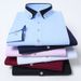Men's Contrast Collar Stretch Long-Sleeve Shirt – Business Casual, Wrinkle-Free & Breathable, Versatile For Work & Leisure_viptrois.com