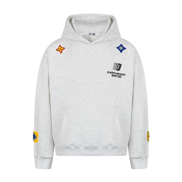 Vibe Trendy Brand Letter Loose Hoodie Men's American High Street Design Pullover Sweatshirt Autumn Winter Top_viptrois.com