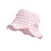 Summer Plaid Sun Hat For Women Fashionable And Versatile Small Fresh Fisherman Hat High End Large Brim Sun Protection Empty Top Hat_viptrois.com