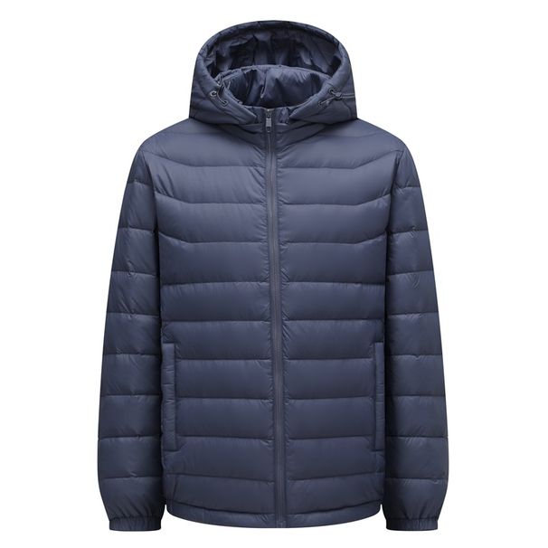 Men’s Lightweight Down Jacket – Warm Winter Coat With Detachable Hood, Slim Fit & Stylish For Cold Weather_viptrois.com
