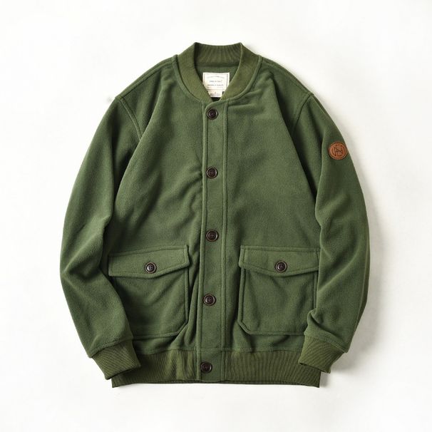 Japanese Retro Double-Sided Fleece Baseball Collar Jacket Men's Autumn Winter American Style Flight Warm Coat Top Trendy_viptrois.com