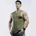 Summer New Men's Sports, Leisure, Running, Fitness Training Solid Color Elastic Quick Drying Round Hem Sleeveless Tank_viptrois.com