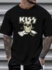 KISS 2012 Tour Blue Skull Guitars Short Sleeve Crew Neck Alstyle T-Shirt Top 2X Stretched Casual Versatile Comfortable Designer Clothes Fashion_viptrois.com