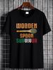 Wooden Spoon Survivor - Funny Italian Kitchen Unisex Black T-Shirt Summer Graphic Designer Clothes Top For Everyday Wear Stretched Slightly_viptrois.com