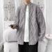 Unisex Cable Knit Sweater – Oversized Zip-Up Cardigan, Solid Color Long Sleeve Pullover (Black, Gray, Beige)_viptrois.com