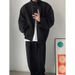 Men's Clothing loose stand up collar shoulder pad cardigan sweatshirt jacket men's sports casual suit loose sweatpants two piece trendy set_viptrois.com