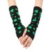 Unisex Irish green shamrock men's half finger long gloves Rave party festival women's gloves_viptrois.com