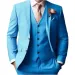 men's Suit With Peak Lapel For Wedding 3 Pieces Blazer Vest And Pants Set Single Breasted Pointed Collar Full Men's Suit_viptrois.com