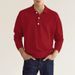 2023 Autumn Long Sleeved V-neck Button Men's Casual Top Polo Shirt_viptrois.com