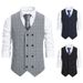 Men's Plaid British Slim Best Man Double-breasted Vest Men's Gentleman Suit Work Vintage Vest_viptrois.com