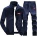 Men's Sportswear 2-Piece Set | Breathable Polyester Gym Outfit | Running & Training Suit (M-5XL, Grey/Black/Navy)_viptrois.com