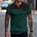 Men's Clothing Short Sleeved Splicing Waffle Pocket Polo Shirt Lapel Casual Men's Wear_viptrois.com