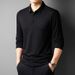 Nordmann Spring And Autumn New Men's Middle-aged Long Sleeve Casual T-shirt Non-iron Loose Turn-down Collar Inner Wear Solid_viptrois.com