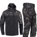 Patchwork Shark Skin Windbreaker Pants Set For Men With Fleece Lining And Waterproof Softshell Jacket Second Generation Outdoor Sport Wear_viptrois.com