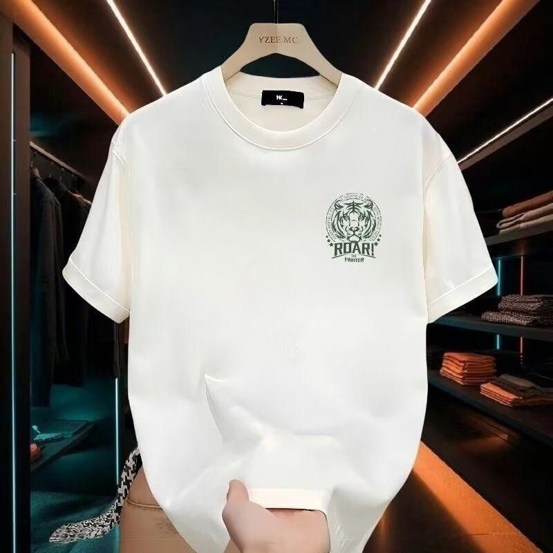 Men's Clothing Summer New Round Neck Cartoon Print Short Sleeved T Shirt For Men And Women Couples Simple Street Fashion Short Sleeves_viptrois.com