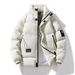 Pure Men's Winter New Thickened Cold-Proof Coat Casual Stand Collar Warm Plus Size Down Cotton Jacket_viptrois.com