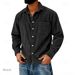Men's Striped Corduroy Shirt Non-Iron Wrinkle Free Business Casual Long Sleeve Classic Fit Solid Pattern Button-Up Dress Shirt_viptrois.com