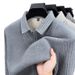 Nordmann Fleece-Lined Polo Two-Piece Men's Autumn Winter Thickened Middle-Aged Dad's Casual Warm Top Base Shirt For Men_viptrois.com