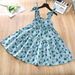 Girls Skirt Summer New Korean Style Fashionable Pleated Dress For Middle And Large Children Princess Floral Suspender Skirt_viptrois.com