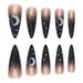 Halloween Long Pointed Nail Wearing Armor Moon Star Nail Patch_viptrois.com