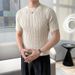 Men's Cooling Knit Polo Shirt – Slim Fit Short Sleeve T-Shirt With Moisture-Wicking Fabric (M-3XL, Breathable & Wrinkle-Free, White/Black/Beige)_viptrois.com