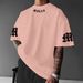 Simple Letter Print Men's Fashion Short Sleeve T-Shirt For Daily Wear_viptrois.com