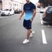 Men's Summer Plus Print Set, Fashionable And Casual Sports Short Sleeved Shorts Two-piece Set_viptrois.com