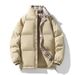 Unisex Winter Puffer Jacket -Streetwear Style, Thickened Short Coat With Stand Collar, Loose Fit For Couples_viptrois.com