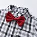 kid's clothing Boys' single-breasted long-sleeved floral shirt and gentlemen's overalls two-piece set_viptrois.com