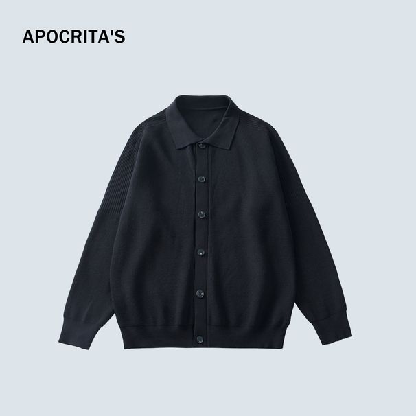 Nordmann APO Men's Clothing|Modal Long Sleeve Knitted Cardigan Jacket Men, New Korean Style Loose Turn-Down Collar Sweater For_viptrois.com