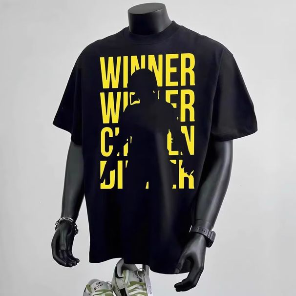 Men's Oversized Graphic Tee – Japanese Streetwear Inspired, Soft Cotton Blend, Trendy Letter & Cartoon Print (Unisex Casual Short Sleeve T-Shirt)_viptrois.com