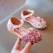 Spring And Autumn Little Girl Korean Fashion Sequined Princess Shoes Summer High Heel Comfortable Shoes Wholesale_viptrois.com