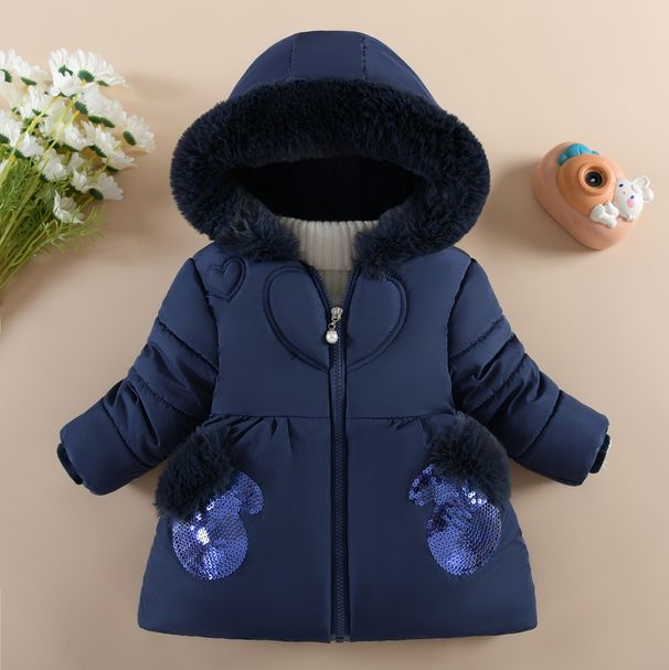 Children's Winter Clothes Plus Velvet Thickened Fashionable Cotton Clothes Coat European And American Style_viptrois.com