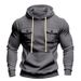 Pure Cross-Border American Style Autumn Winter Heavyweight Men's Loose Outdoor Sports Fleece-Lined Hooded Multi-Pocket Casual_viptrois.com