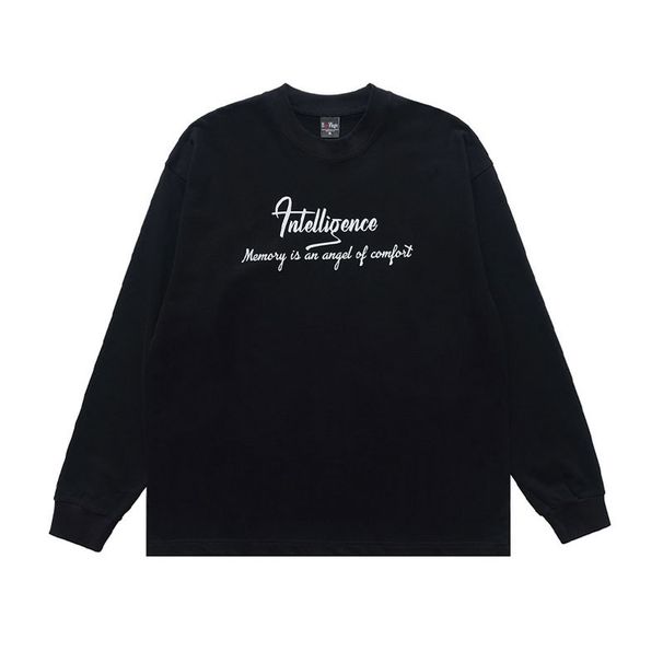 American-style Text Print Long-sleeve T-shirt, Round Neck, Trendy Base Shirt_viptrois.com