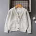 Pearl Snow Wool Cardigan Girls Sweater Medium And Large Children's Autumn And Winter Children's Sweater New Style_viptrois.com
