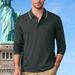 Men's Quick-Dry Polo Shirt With Jacquard Design – Breathable Long Sleeve Golf & Casual Wear Lightweight & Quick-Drying_viptrois.com