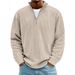 Men's Casual Stand Collar Zipper Corduroy Long Sleeve Polo Shirt Sweatshirt Fall Winter New_viptrois.com