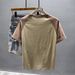 Loose Half-sleeved Short-sleeved Summer New Men's Clothing Men's Splicing Contrasting Colors American Retro Trend Casual Versatile Primer_viptrois.com