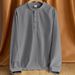 Monochrome Man- 2025 Foreign Trade Loose Linen Solid Color Long Sleeve Stand Collar Men's Casual Shirt_viptrois.com